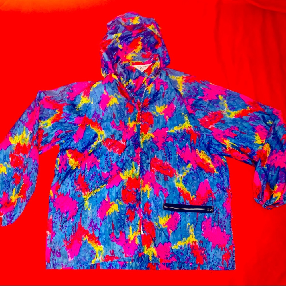 70s Vintage Psychedelic zHoodie Light Jacket Large by Hollywood Design